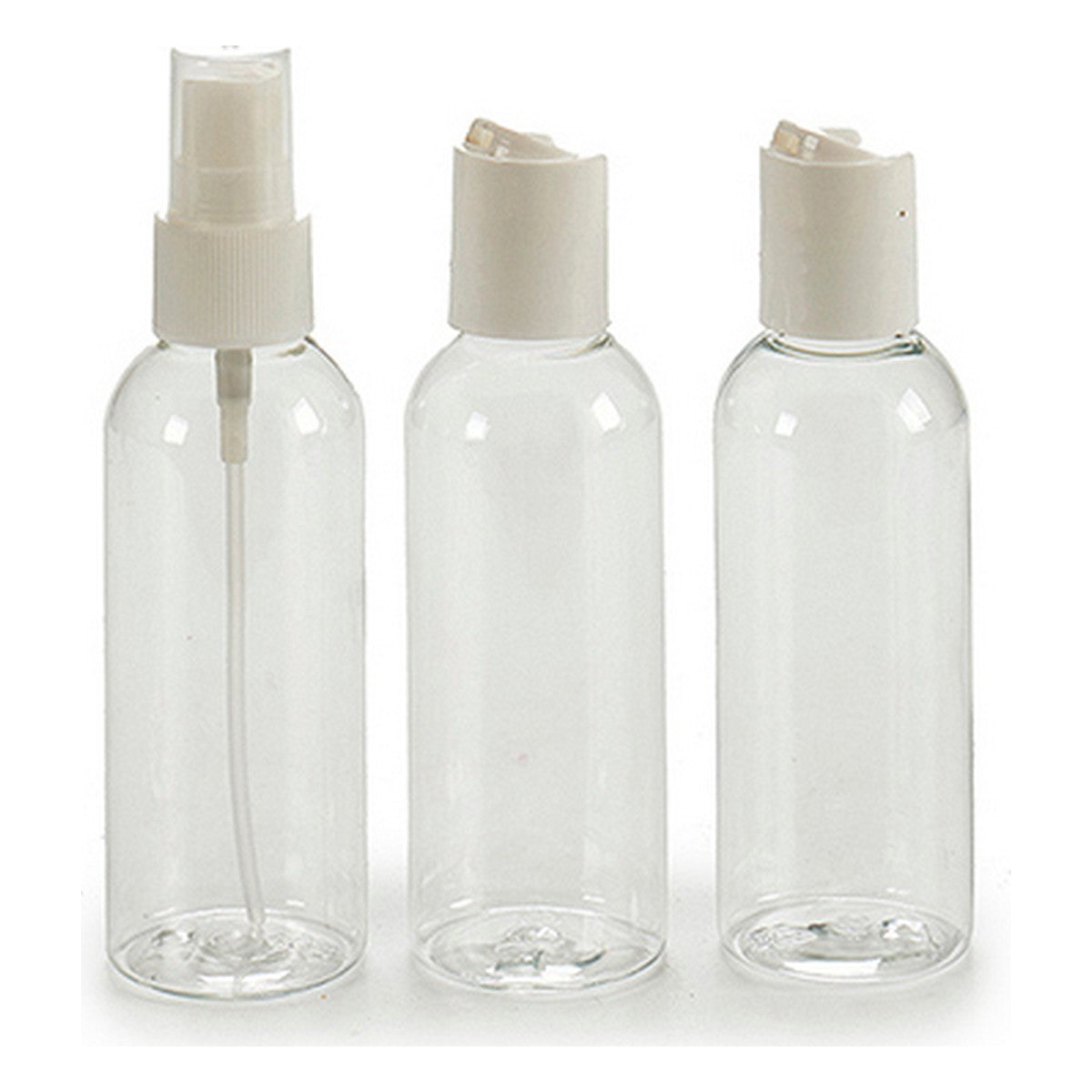Ensemble de voyage transparent blanc (3 pièces)