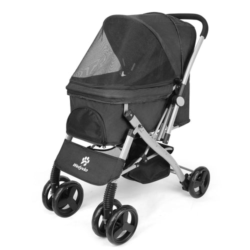 Poussette pliable pour chat et chien — Détachable, montage facile, idéale pour voyager avec votre animal