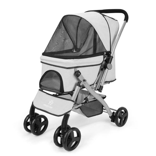 Poussette pliable pour chat et chien — Détachable, montage facile, idéale pour voyager avec votre animal