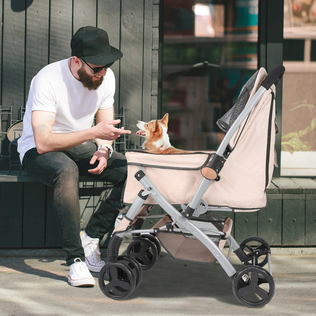 Poussette pliable pour chat et chien — Détachable, montage facile, idéale pour voyager avec votre animal